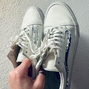 Vans White Sequin Women's Sneakers